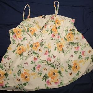 Torrid White Floral Blouse